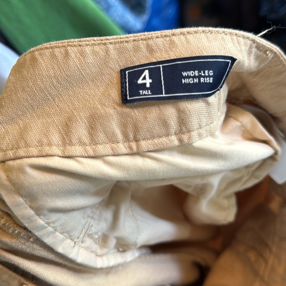 GAP Wide Leg High Rise Linen Pants in Moonstone - Picture 9 of 12